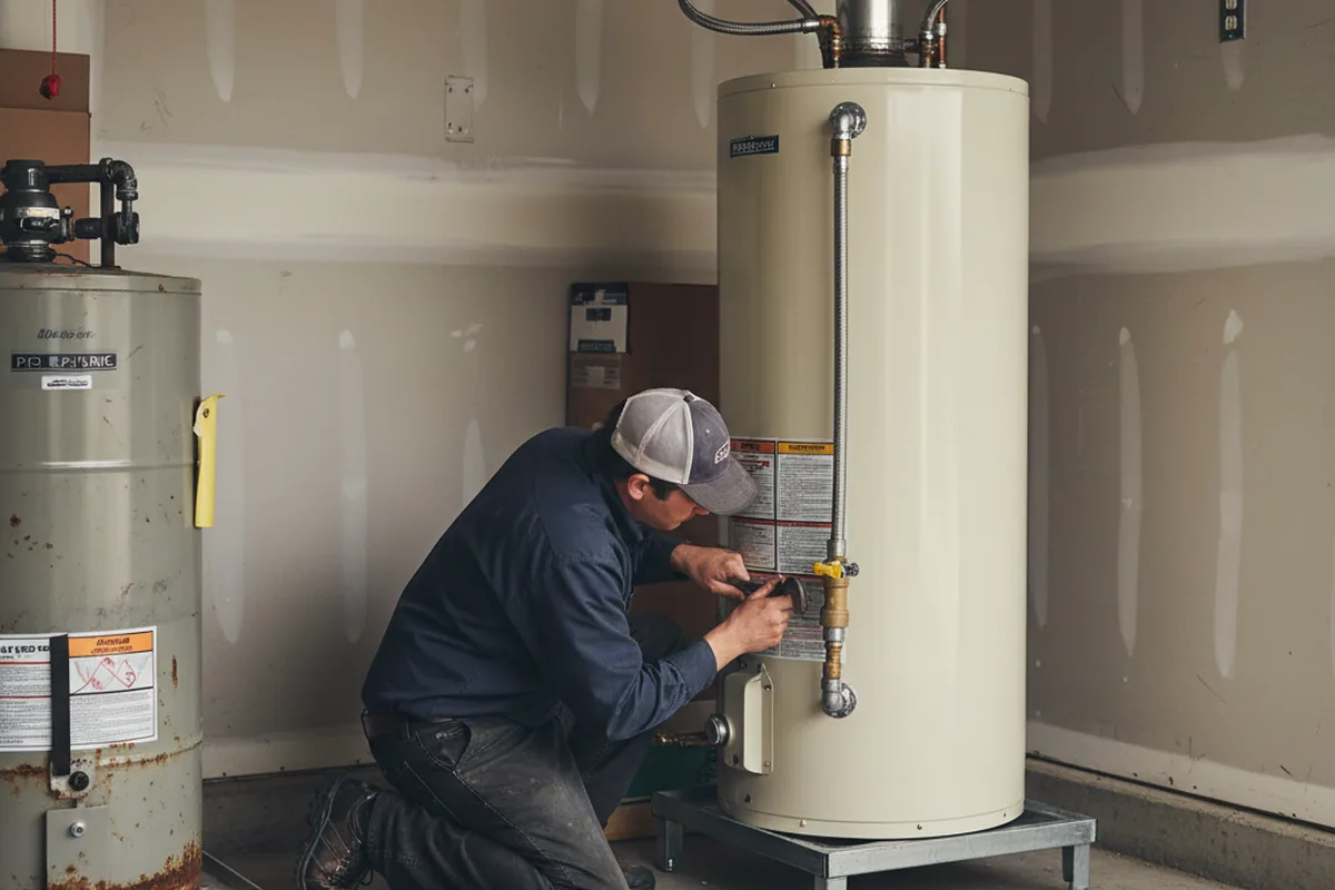 Water heater and shutoff valve replacement in Media